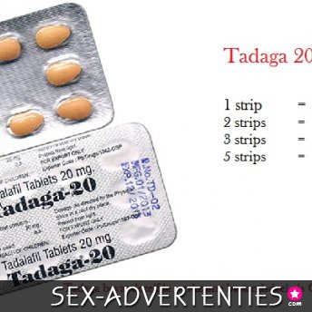 Tadaga 20 mg. (Tadalafil) voor maar €12,50